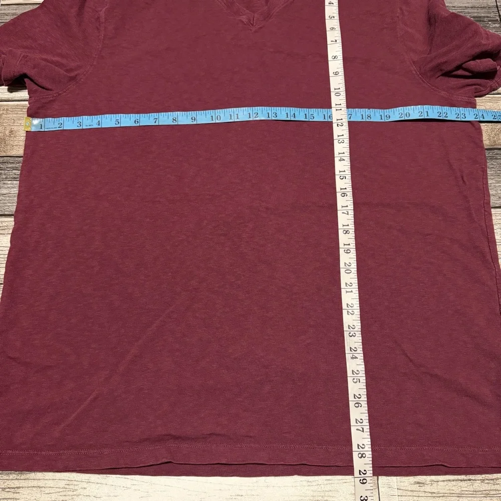 American Giant V-Neck T Shirt Men’s L Burgundy Red Short Sleeve Cotton USA